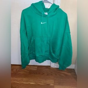 Green Over sized Cropped Nike Phoenix Fleece
